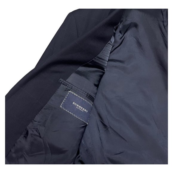 Burberry London VINTAGE Luxury Designer Navy Blue Blazer Sport Jacket - Mens 44R - Picture 2 of 4